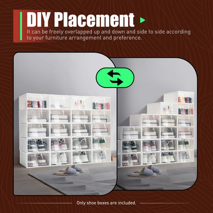 DIY placement and configurations for the Foldable Shoe Box Storage Organizer