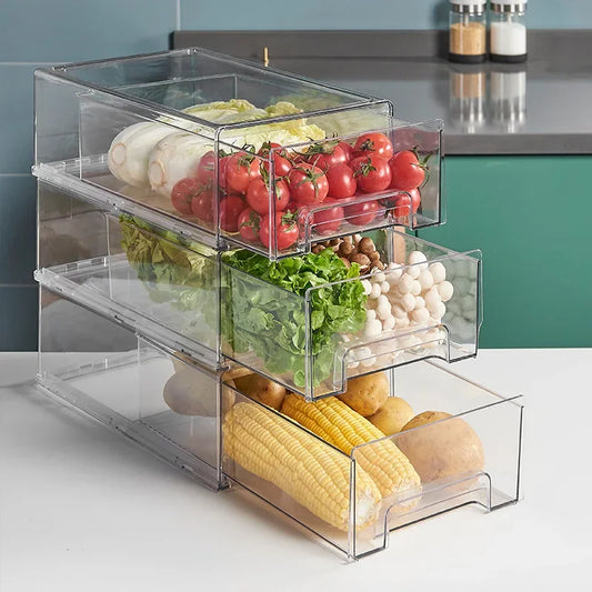 stackable refridgerator food storage organizer