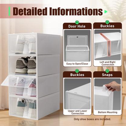 Detailed informations on the Foldable Shoe Box Storage Organizer